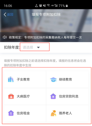 選擇扣除年度