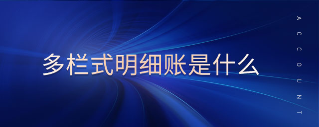 多欄式明細賬是什么
