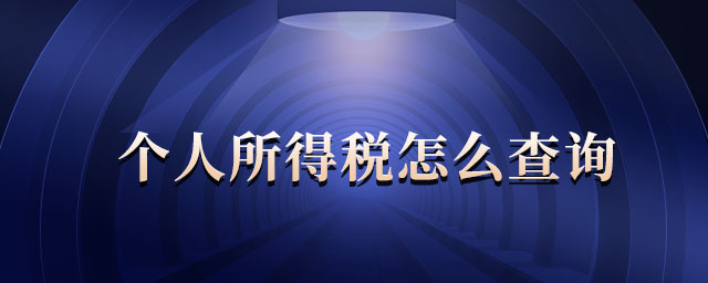 個人所得稅怎么查詢