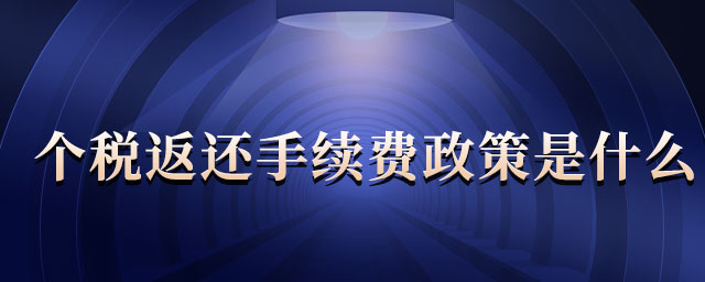 個稅返還手續費政策是什么