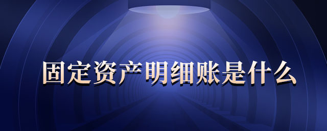固定資產明細賬是什么