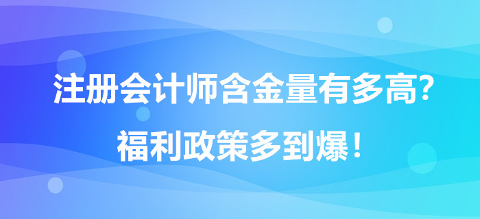 注冊(cè)會(huì)計(jì)師含金量有多高？福利政策多到爆！