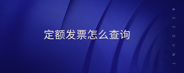 定額發票怎么查詢