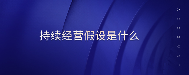持續(xù)經(jīng)營假設(shè)是什么