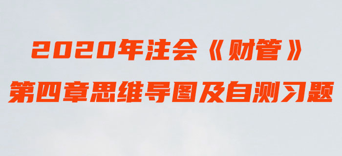 2020年注會《財管》第四章思維導圖及自測習題
