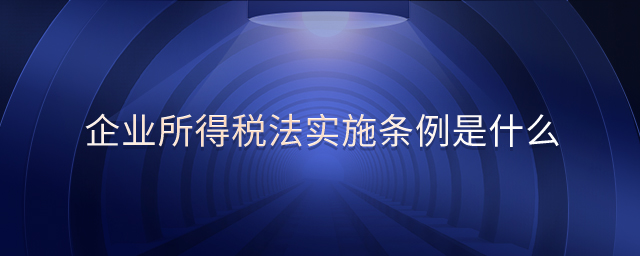 企業(yè)所得稅法實(shí)施條例是什么