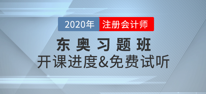 2020年注冊會計(jì)師考試，東奧習(xí)題班開課啦！