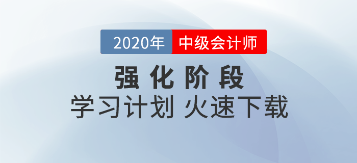 2020年中級會計《財務管理》強化階段學習計劃！火速下載！