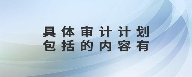 具體審計計劃包括的內(nèi)容有