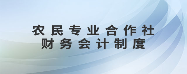 農民專業合作社財務會計制度