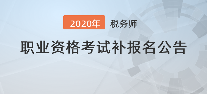 2020年度全國稅務師職業資格考試補報名公告