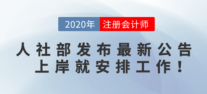 恭喜！2020注會考生，人社部發(fā)布最新求職公告，上岸就安排工作！