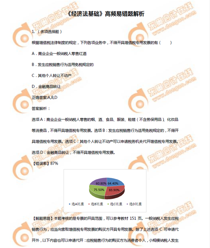 《經(jīng)濟法基礎》高頻易錯題解析
