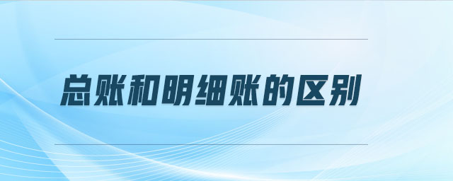總賬和明細賬的區別