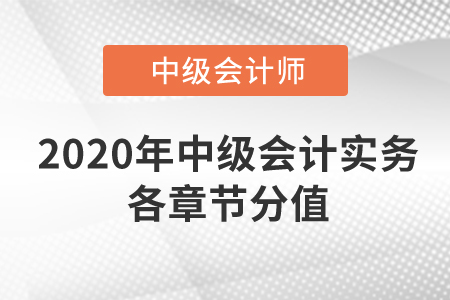 2020年中級會計實務各章節分值
