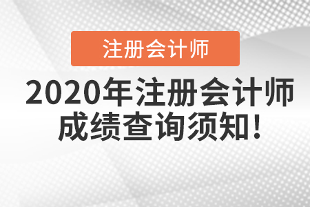 2020年注冊會計師成績查詢須知！