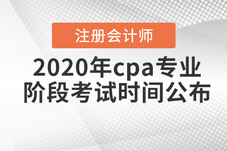 2020年cpa專業階段考試時間公布！