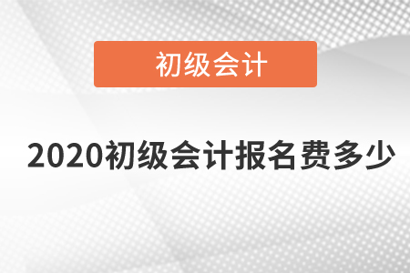 2020初級會計報名費多少？