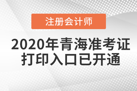 2020年青海注冊(cè)會(huì)計(jì)師準(zhǔn)考證打印入口已開通