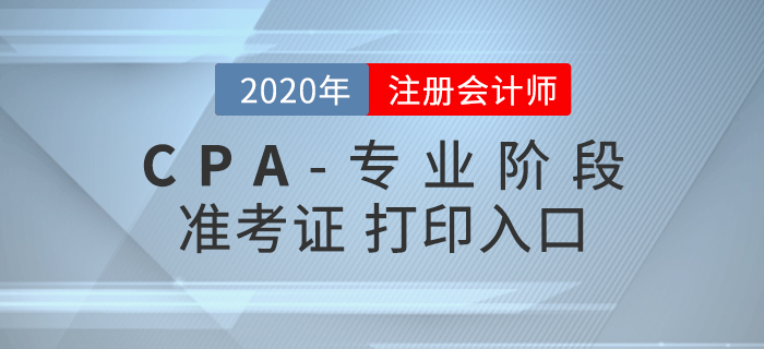 考生必看！2020年注會(huì)專業(yè)階段準(zhǔn)考證打印時(shí)間、入口及流程
