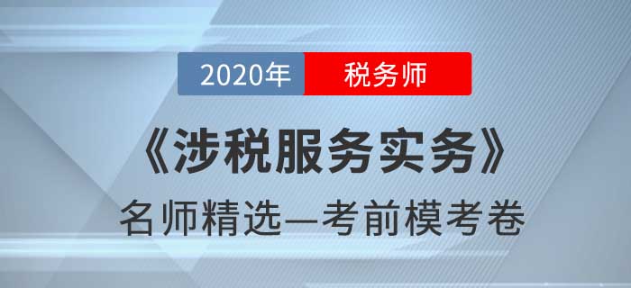 2020年稅務(wù)師《涉稅服務(wù)實(shí)務(wù)》名師精選模考卷