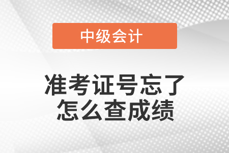 中級會計準考證號忘了怎么查成績