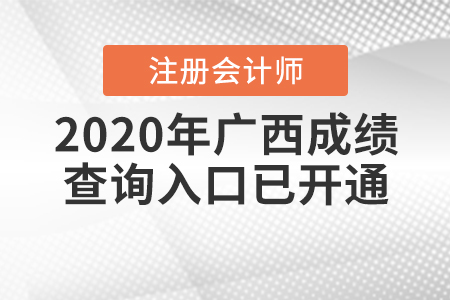 注意！2020年廣西注冊(cè)會(huì)計(jì)師成績(jī)查詢?nèi)肟谝呀?jīng)開通了！