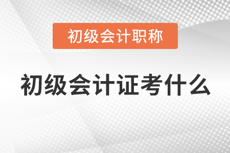初級會計證考什么