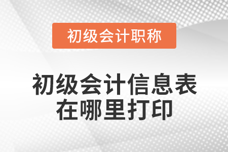 初級會計信息表在哪里打印