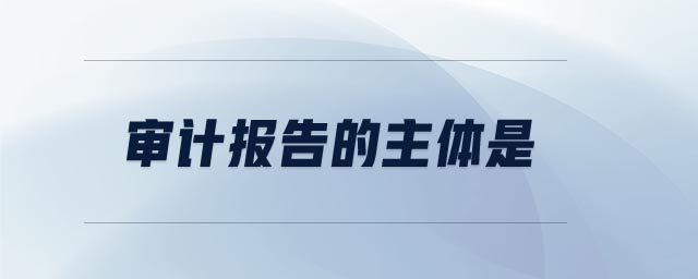審計(jì)報告的主體是