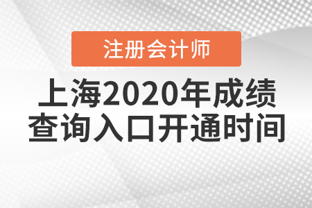 上海2020年注冊會計師成績查詢入口開通時間