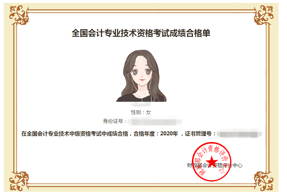 成績合格單