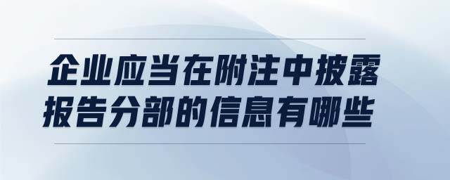 企業(yè)應(yīng)當(dāng)在附注中披露報(bào)告分部的信息有哪些