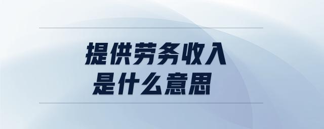 提供勞務收入是什么意思