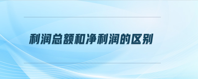 利潤總額和凈利潤的區別