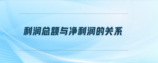 利潤總額與凈利潤的關系