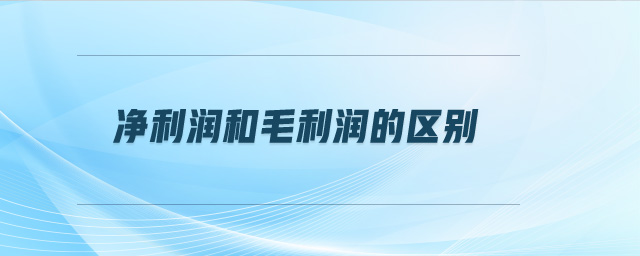 凈利潤和毛利潤的區別