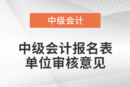 中級會計報名表單位審核意見