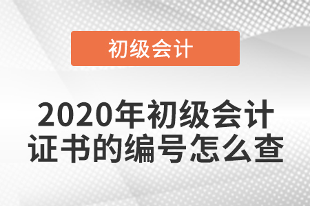 2020年初級會計證書的編號怎么查