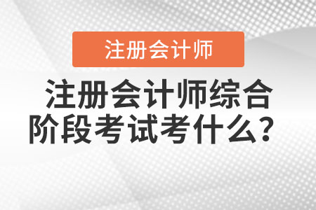 注冊會計師綜合階段考試考什么？