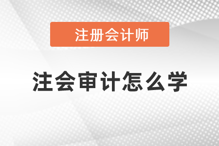 2021年注會審計怎么學