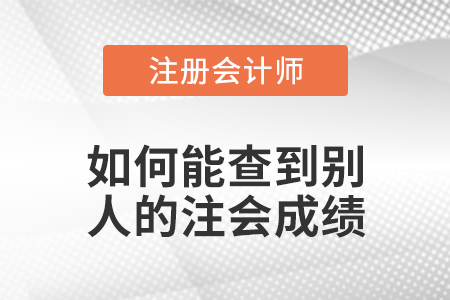 如何能查到別人的注會(huì)成績