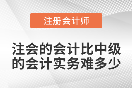 注會的會計比中級的會計實務(wù)難多少