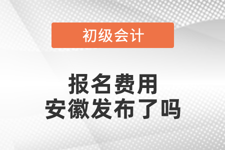 初級會計師報名費用安徽發布了嗎
