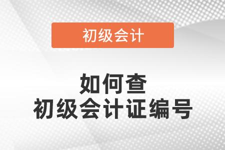 如何查初級會計證編號？