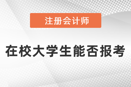 在校大學生能否報考注冊會計師