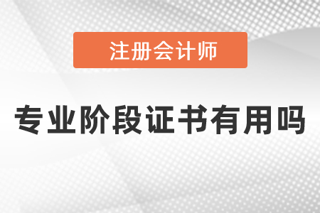 注冊會計師專業階段證書有用嗎