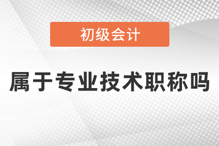 初級會計屬于專業技術職稱嗎