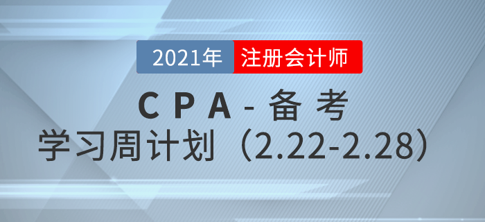 2021年注冊會計師備考學(xué)習(xí)周計劃（2.22-2.28）