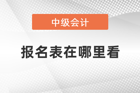 中級會計職稱報名表在哪里看